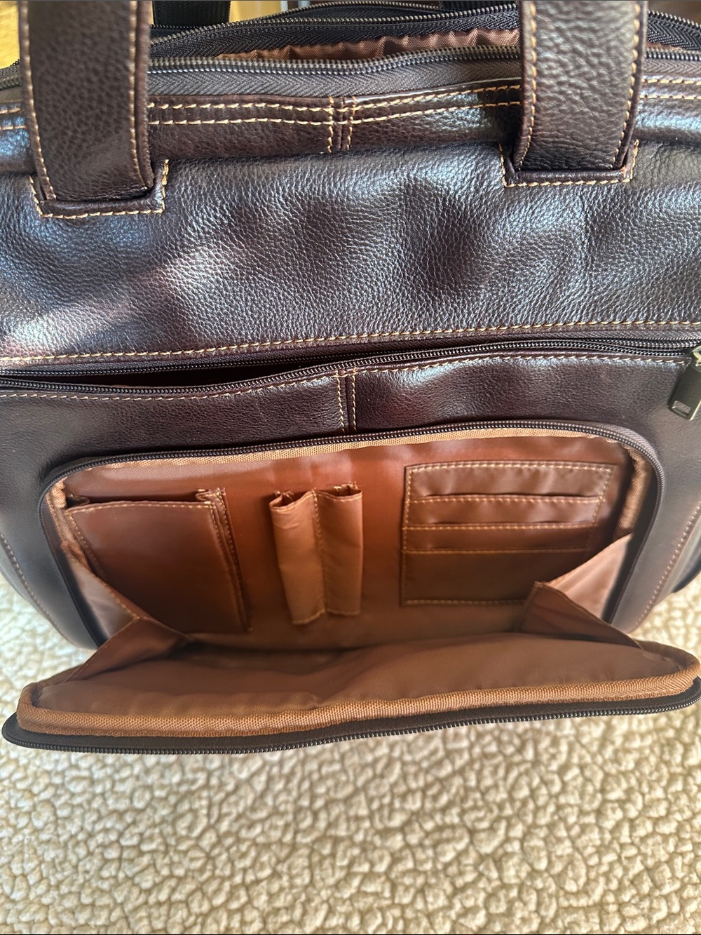 Wilsons Dark Brown Leather Briefcase - Picture 4 of 13